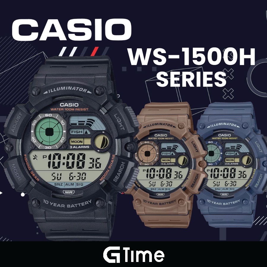 CASIO WATCH ANALOG GENT'S WS1500H SERIES WS1500H1A WS1500H2A WS