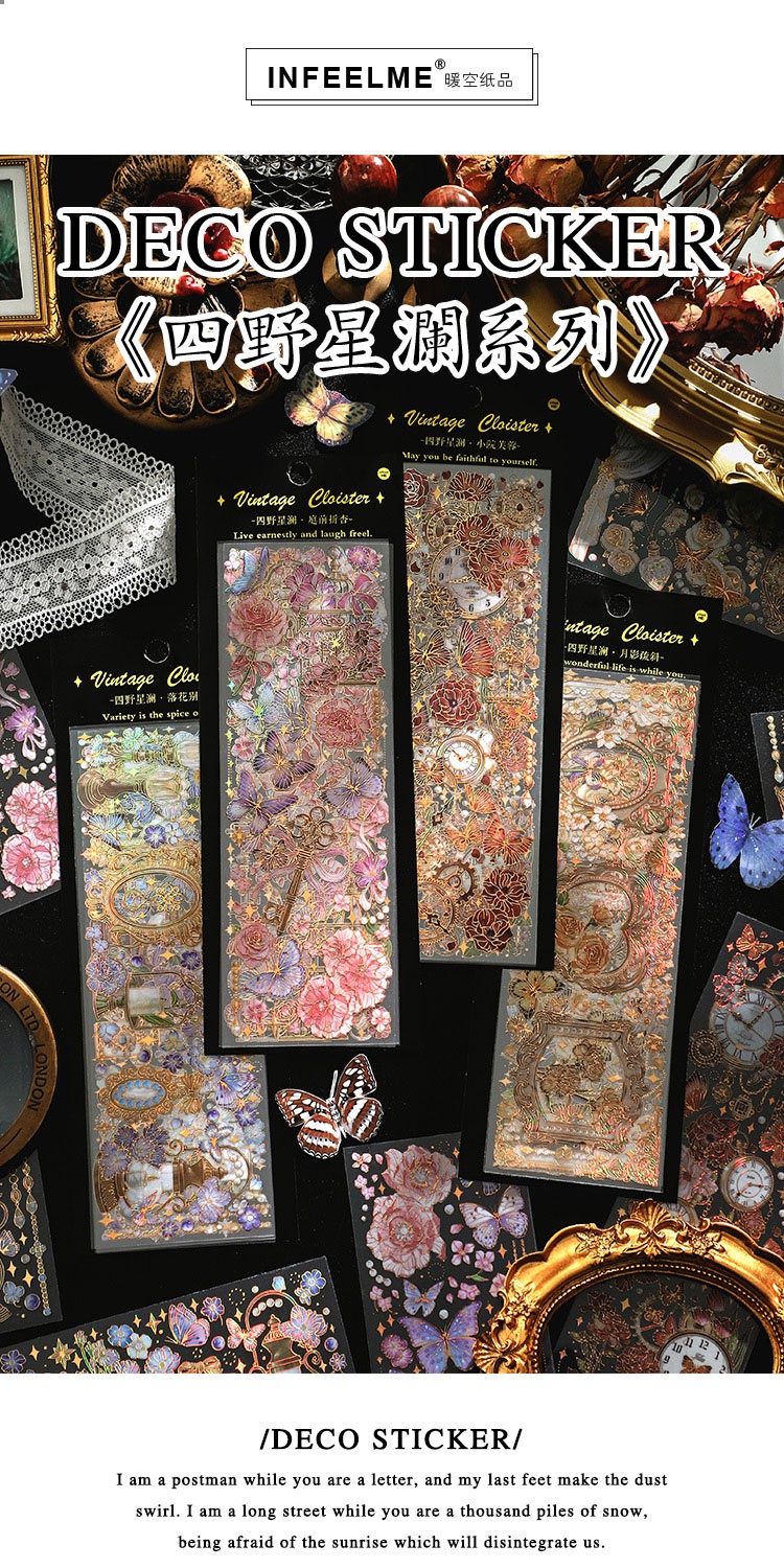 Journamm 3pcs/pack PET Natural Floral Stickers DIY Cut Scrapbooking ...