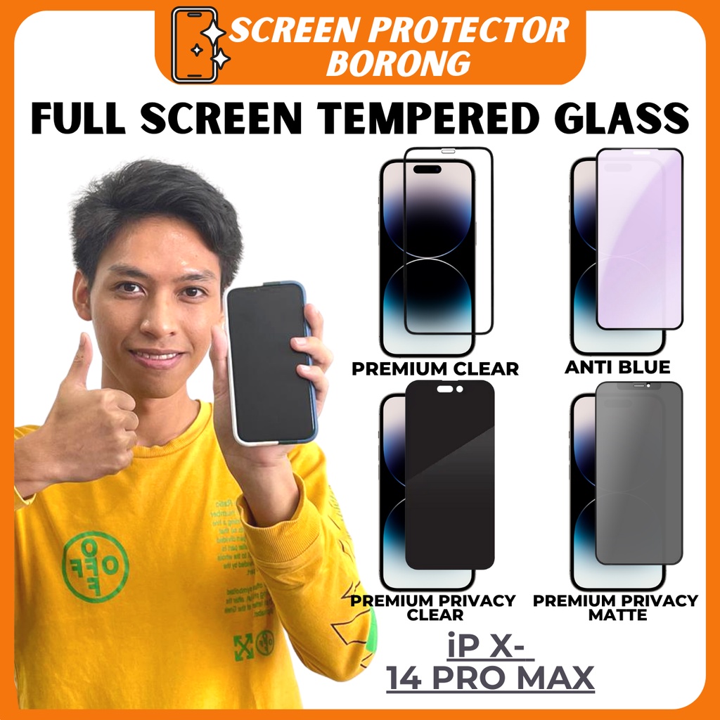 iP Tempered Glass Clear Matte Privacy Screen Protector iP 14 Pro Max 13 11 12 X XR XS MAX