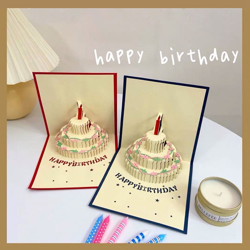 3D Cake Music Light Sound Voice Record Birthday Card Girl Birthday Gift ...