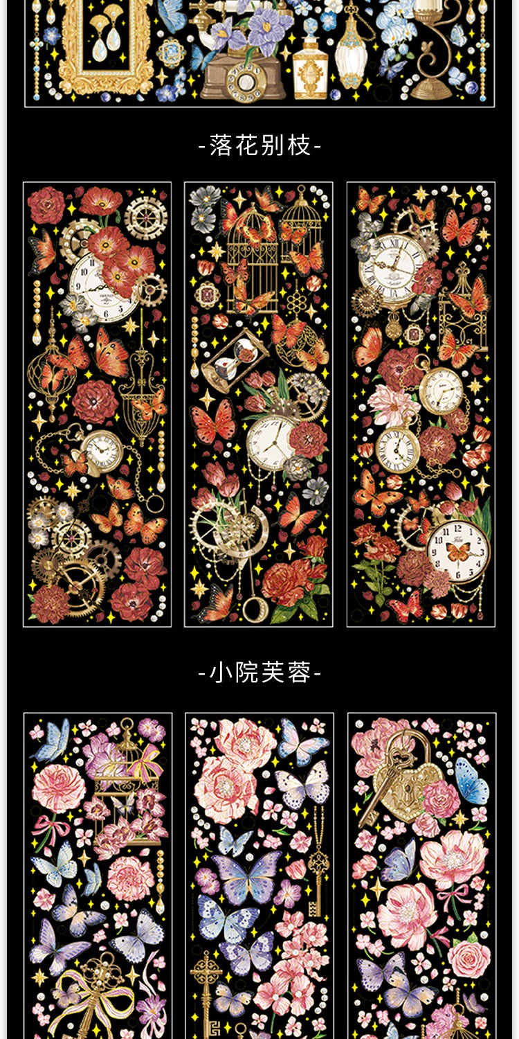 Journamm 3pcs/pack PET Natural Floral Stickers DIY Cut Scrapbooking ...
