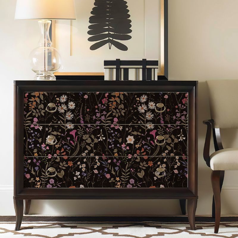 Floral Wallpaper Kertas Dinding Peel and Stick Dark Farm Floral Stick ...