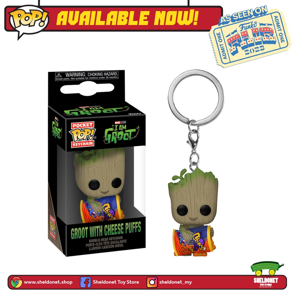 IN-STOCK] Funko Pocket Pop! Keychain: I Am Groot - Groot With Cheese Puffs [ FUNKO FAIR 2023]