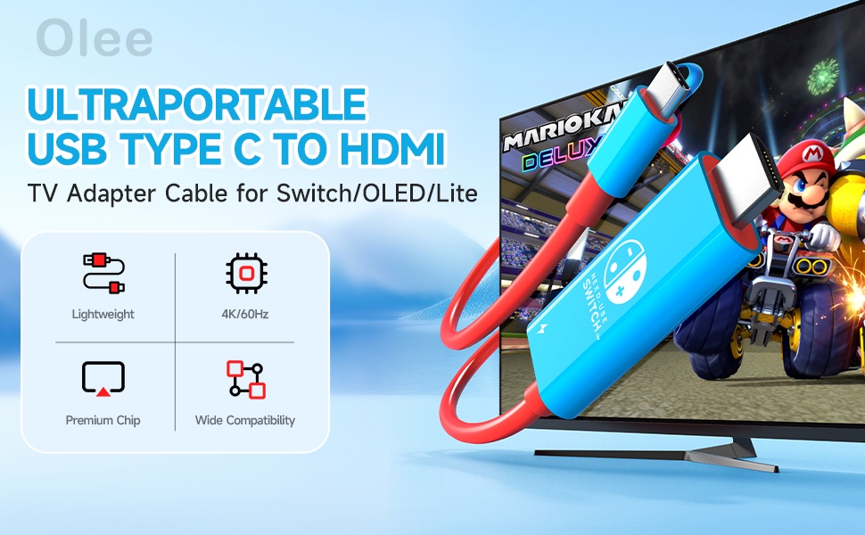 Portable HDMI Cable Compatible with Nintendo Switch NS OLED This Type C to HDMI Conversion Cable Replaces the Original Switch Dock for TV Projection Screen Shopee Malaysia