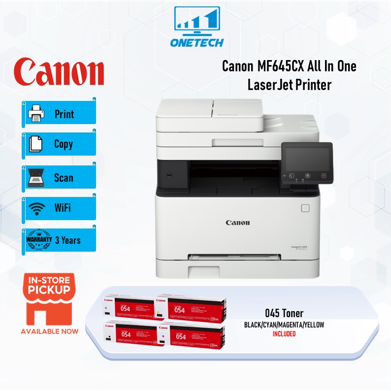 Canon MF645CX All In One LaserJet Printer (Print/Scan/Copy/Fax/Duplex/WiFi/3 Years Warranty
