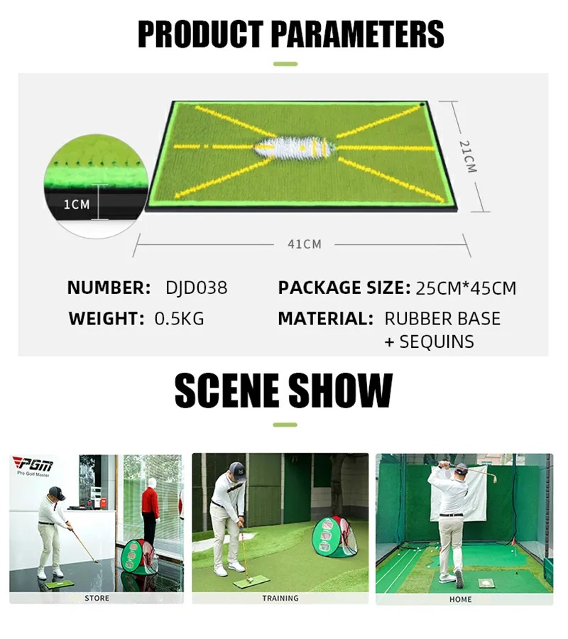 PGM Golf training trajectory display portable golf hitting mat for ...