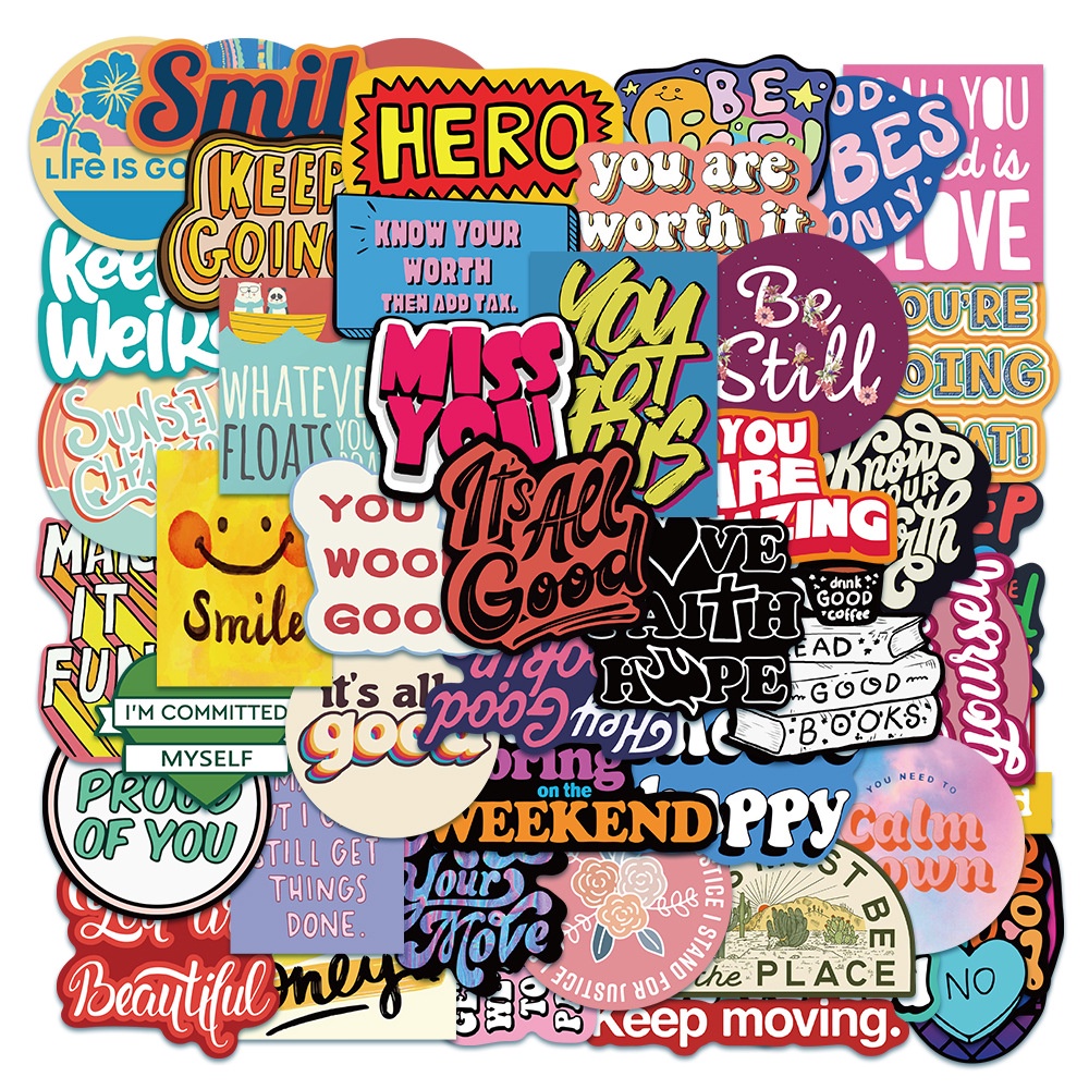 MojoSkins Stationary Stickers 50 Aesthetic Graffiti Stickers Quotes ...