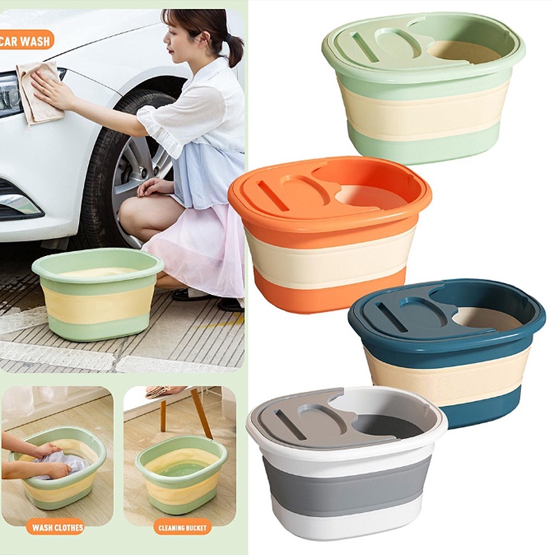 Folding Foot Spa Pedicure Bath Massage Tub Bucket Feet Basin Therapy Luxury - Pink main image 1