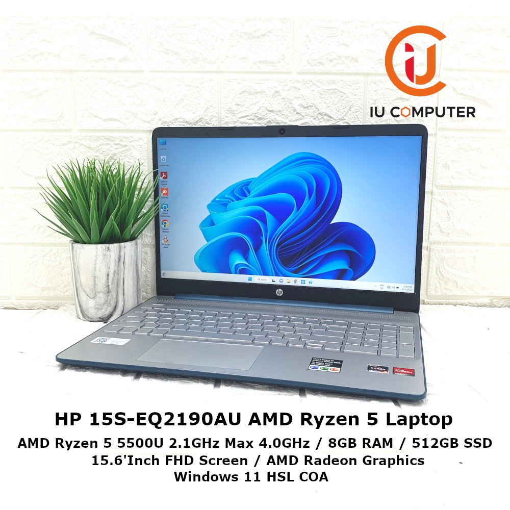 HP LAPTOP 15S-EQ2190AU AMD RYZEN 5 5500U 8GB RAM 512GB SSD USED LAPTOP
