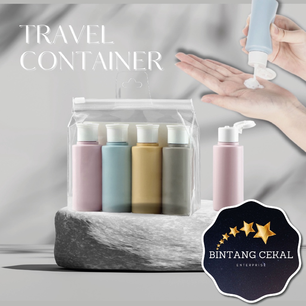 [BC] 4 Bottle Containers Travel Set For Lotion Shampoo Cream Leak Proof ...
