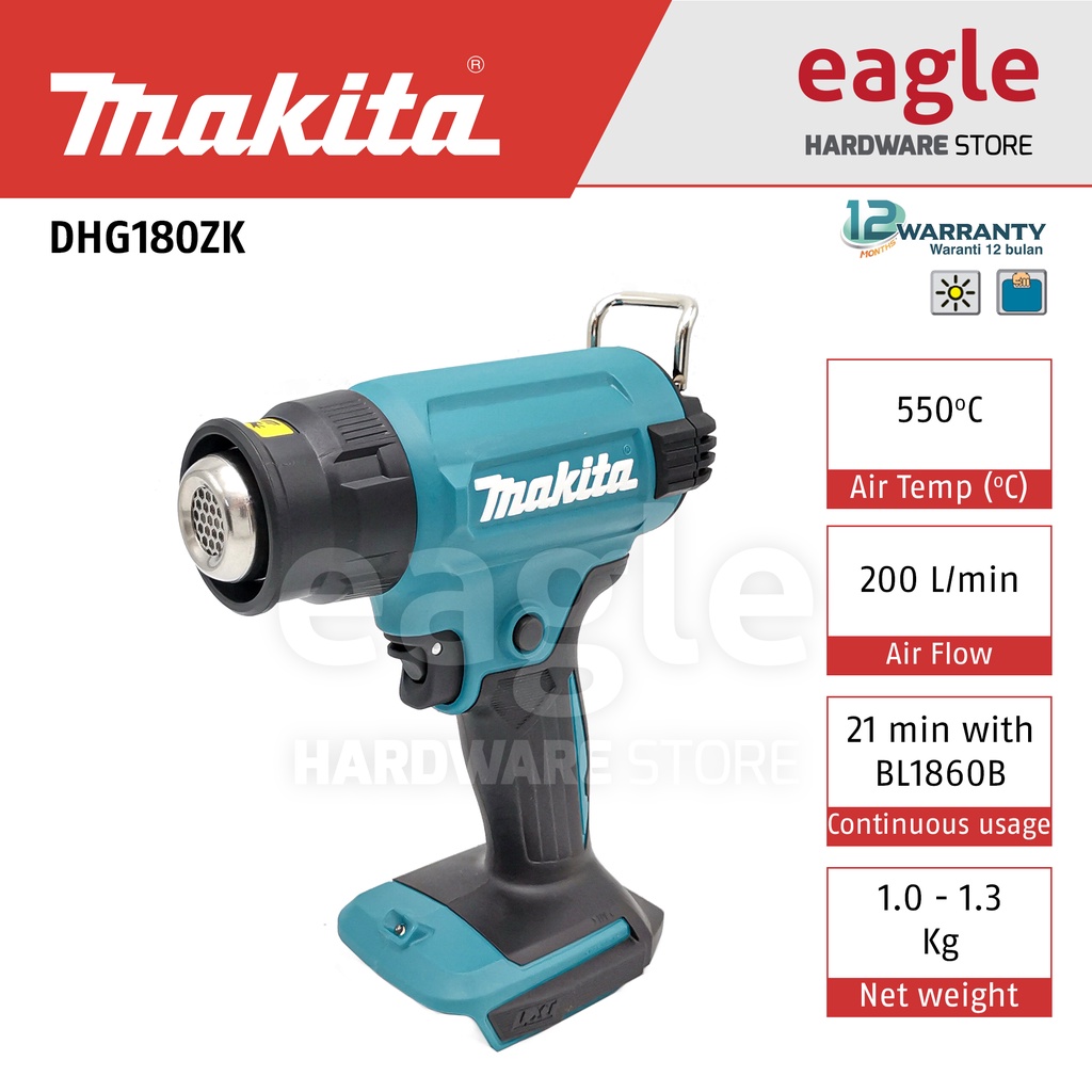 Makita DHG180ZK 18V Cordless Heat Gun, Carry Case ( Bare Unit