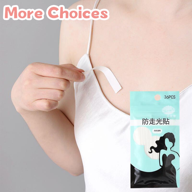 36/50pcs Anti-glare Double Sided Adhesive Sticker Transparent Hidden Clothes  Fixing Stickers 5M/Roll Bra Strap Anti-Slip Tapes for Dress Shirt Neckline  Lingerie