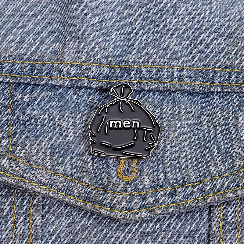 Funny Men Garbage Enamel Brooch Pins Humor Badges Cartoon Lapel ...