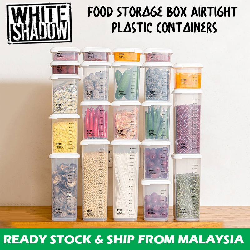 Kitchen Food Storage Box Airtight Plastic Transparent Clam-shell ...