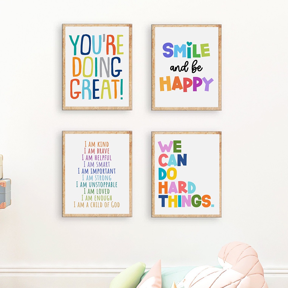 Kid Classroom Wall Art Picture Positive Inspirational Poster Education ...