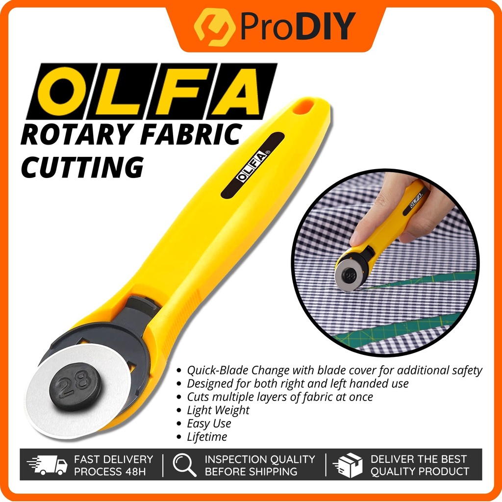 OLFA Rotary Fabric Cutter 28mm ( RTY1/C ) Sewing Craft Cutter Fabric