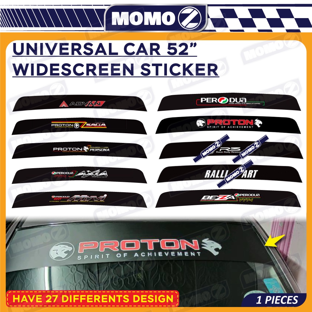 Universal Car Front Windscreen Sticker All Black 52 Inch Perodua Proton ...