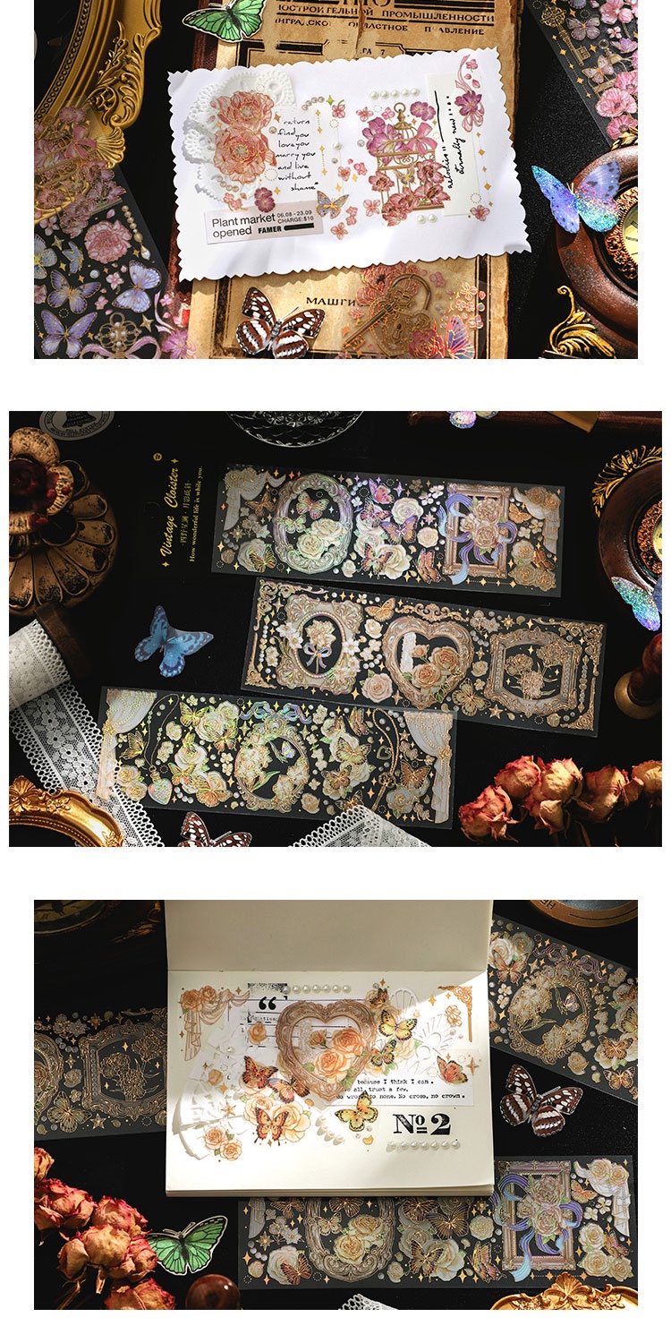 Journamm 3pcs/pack PET Natural Floral Stickers DIY Cut Scrapbooking ...