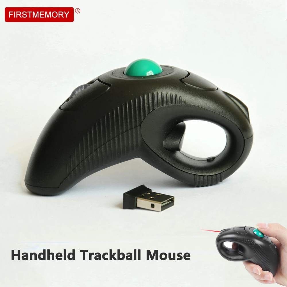New Wireless Trackball Mouse 2.4G Thumb Control Handheld Wired Mice ...