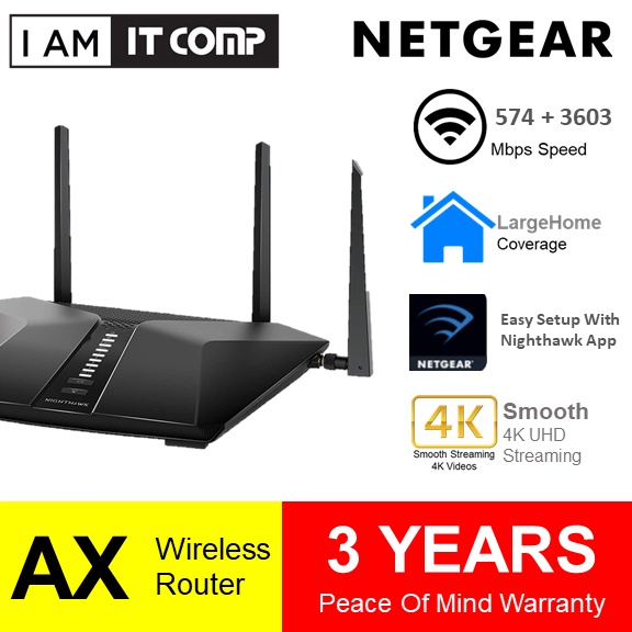 NETGEAR AX4200 RAX43 Nighthawk 5Stream DualBand WiFi 6 Router / 4