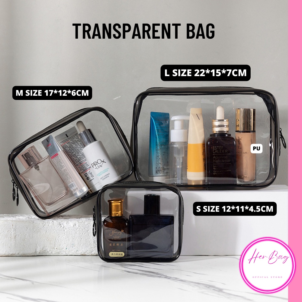 READY STOCK ???? Transparent Waterproof Zipper Wash Bag Travel Organizer ...