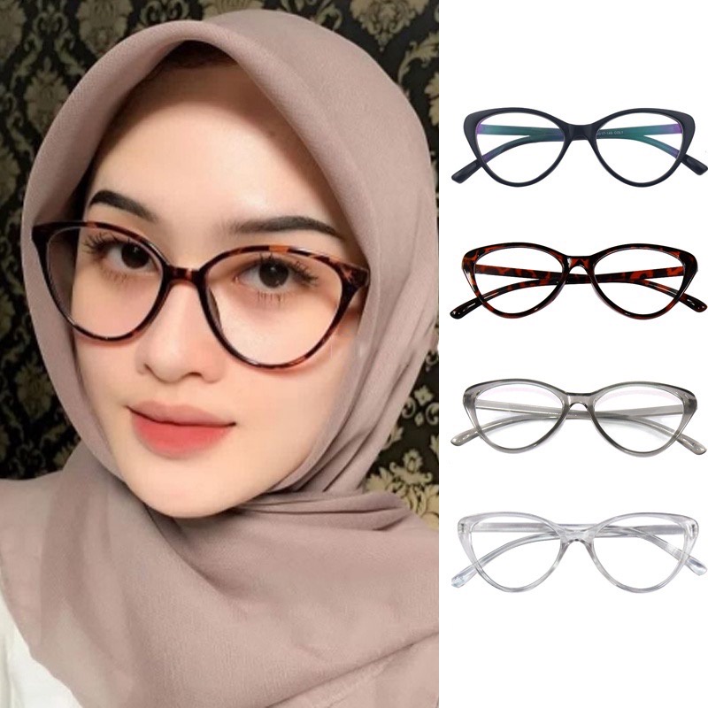 🇲🇾 READY STOCK CAT EYE ANTI BLUE LIGHT CLEAR TRANSPARENT