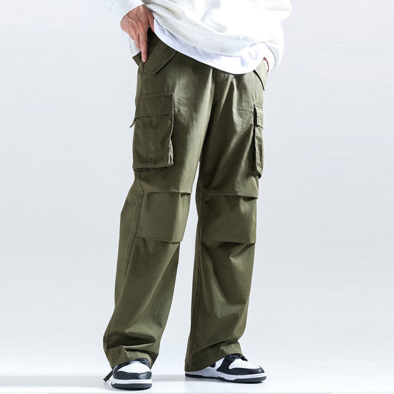 Cargo Pants Straight Cut Men Fashion Loose Six 6 Pocket Pockets ...