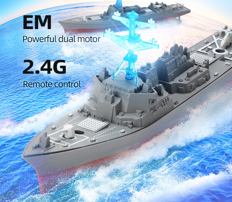 2.4G high speed rc ship simulation warship model electric mini ...