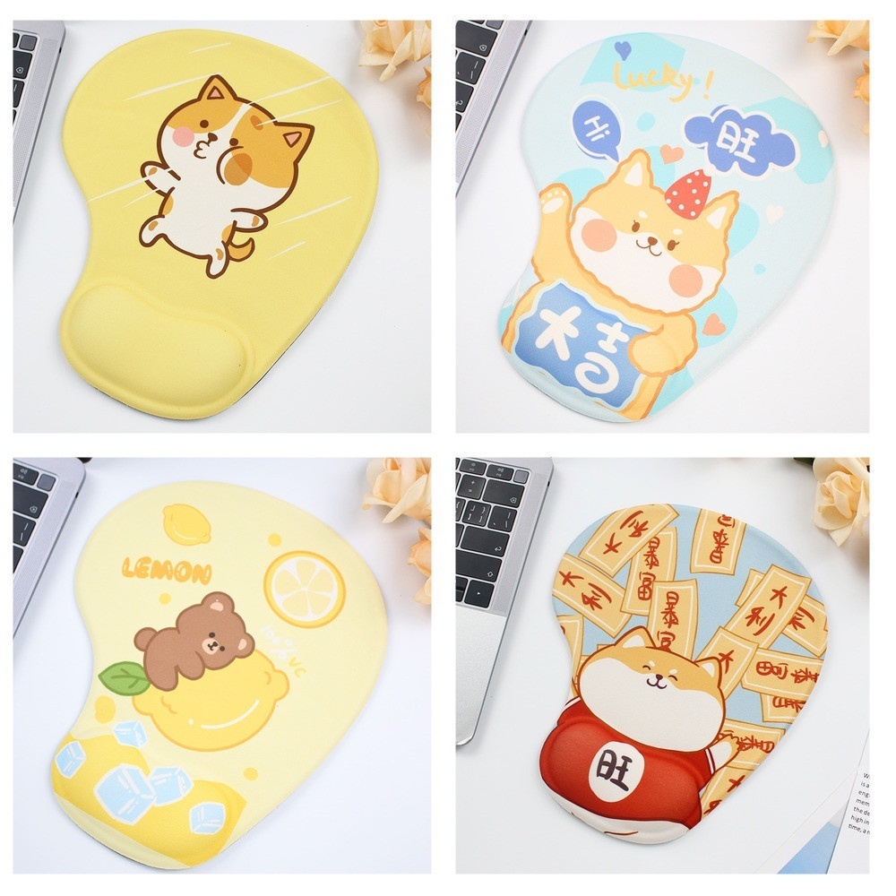 Lovely Shape Mouse Pad Wrist Support Silica Gel Filling Mouse Pad Milk ...