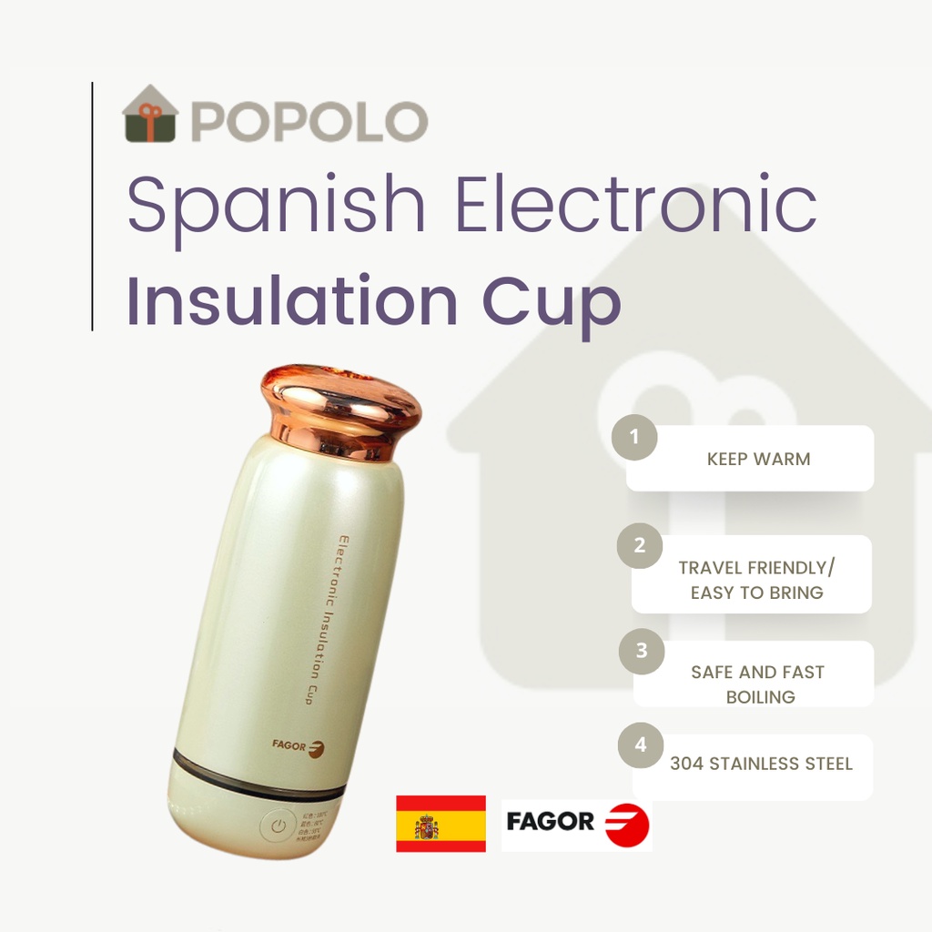 POPOLO [FAGOR] Portable Electric Heating Thermos Cup Electric Heating