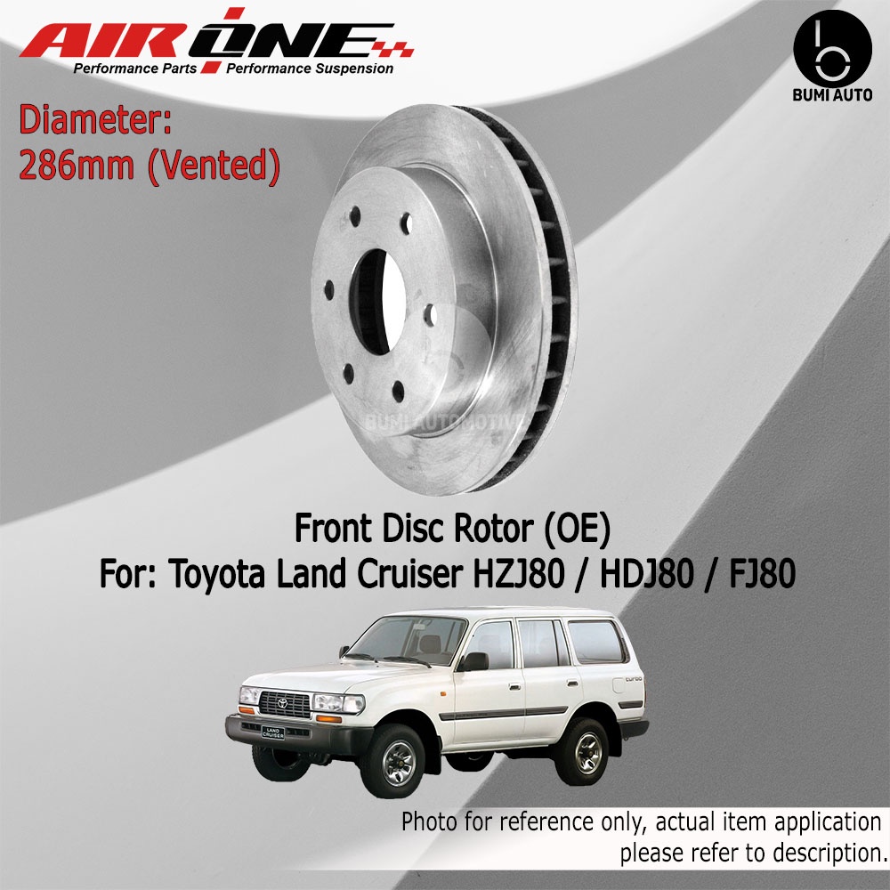 Toyota Land Cruiser HZJ80 HDJ80 FJ80 Front (Depan) *286/311.5mm* / Rear ...