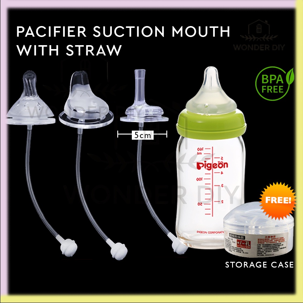 Baby Bottle Nuk Pigeon Suction Straw 360 Gravity Ball Learning Duckbill ...