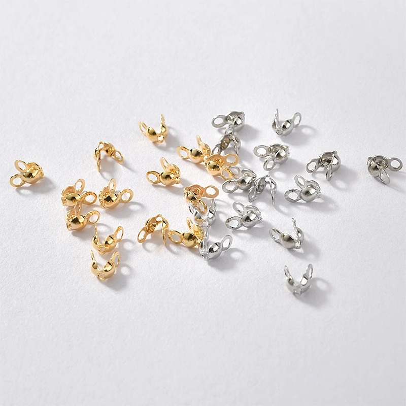 18K Clamshell Bead, Crimp Bead, Tip Knot End Cover, Clamshell End Tip