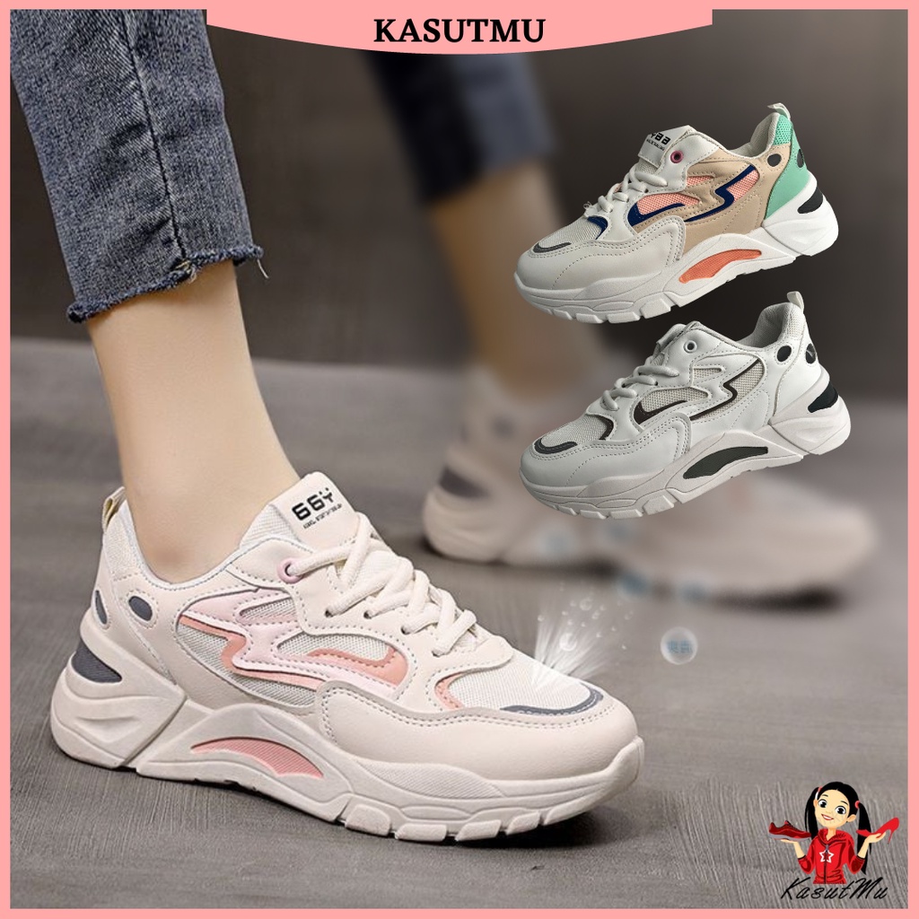 Kasutmu Thick Soled Daddies Sneakers Women Casual Sport Shoes Kasut