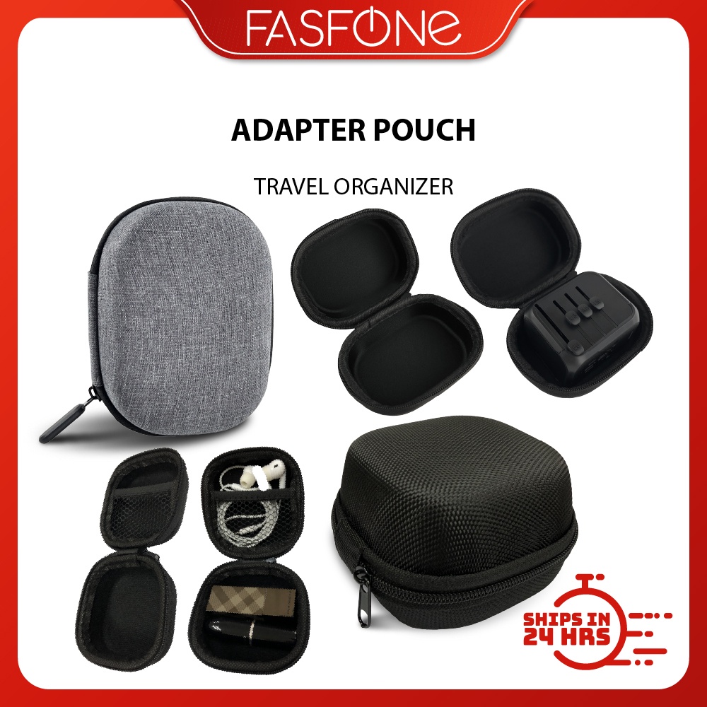 Travel Storage Pouch Portable Adapter Organizer Earphone Charger USB Digital Accessories Zipper
