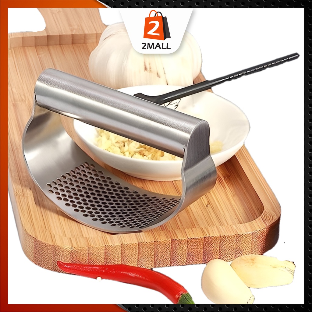 2MALL Garlic Rocker Tool Stainless Steel, Manual Garlic Chopper Garlic ...