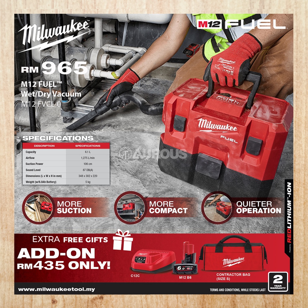 Milwaukee m12 vacuum hot sale