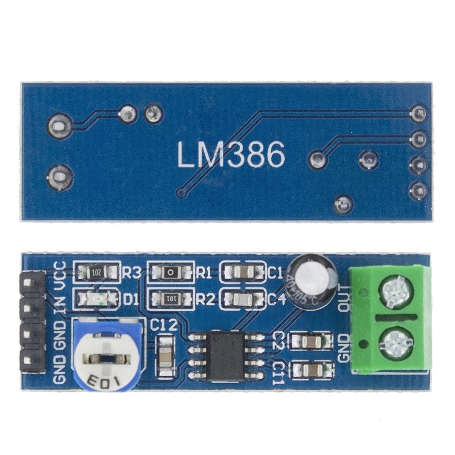 LM386 Audio Power Amplifier Module 200 Times Gain Amplifier Board Mono ...