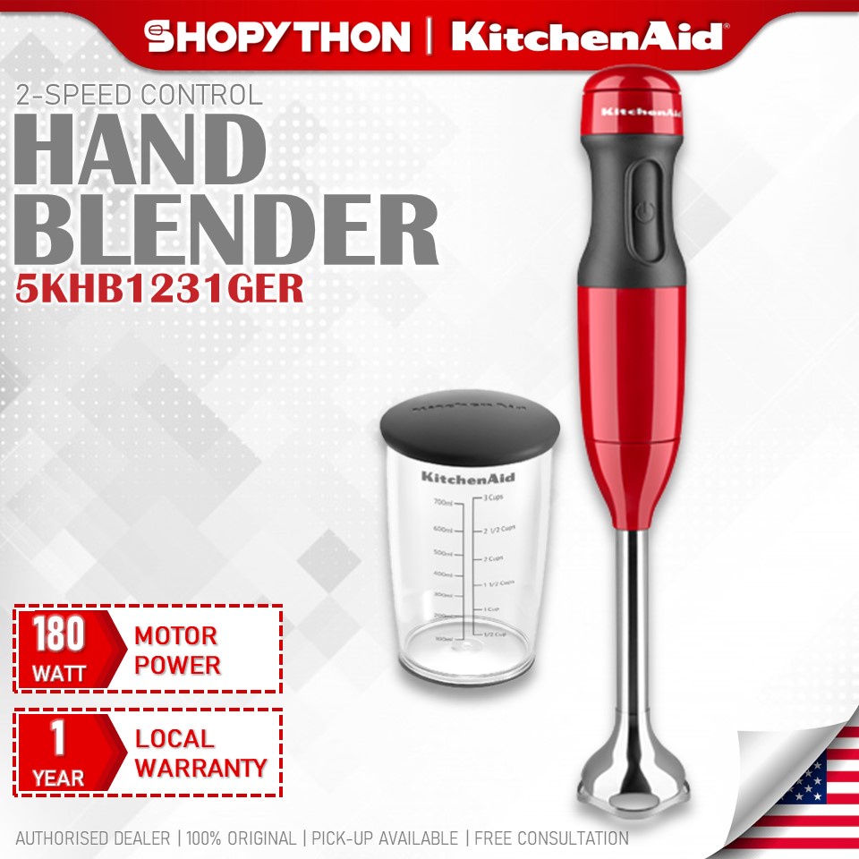 KitchenAid Queen of Hearts 2-Speed Passion Red 180-Watt Immersion Blender  with Accessory Jar at