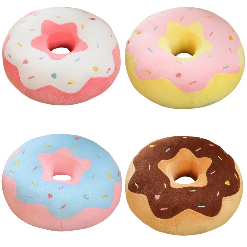 58cm Cute Donut Plush Toy Soft Pillow Seat Back Cushion Home Decor  Comfortable For Kids Gift