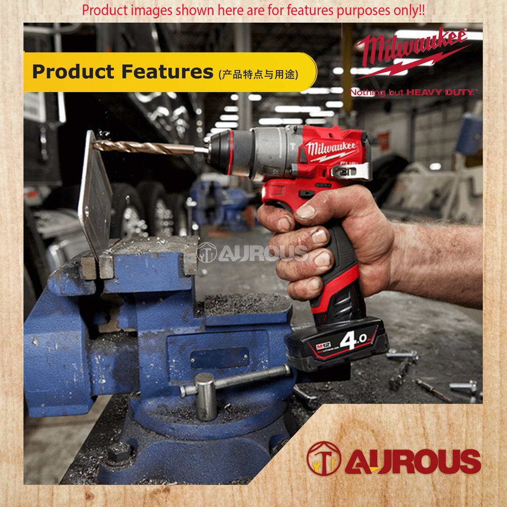 MILWAUKEE M12 FUEL GEN 3 13MM PERCUSSION HAMMER DRILL/DRIVER (M12 FPD2 ...