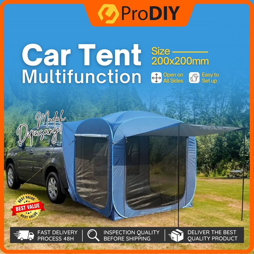 Car Tent Outdoor Camping 200 x 200CM Car Shelter Camping Tarp 4 People