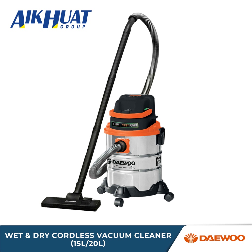 DAEWOO 18V Cordless Vacuum Cleaner Wet & Dry Vacuum Cleaner 15L