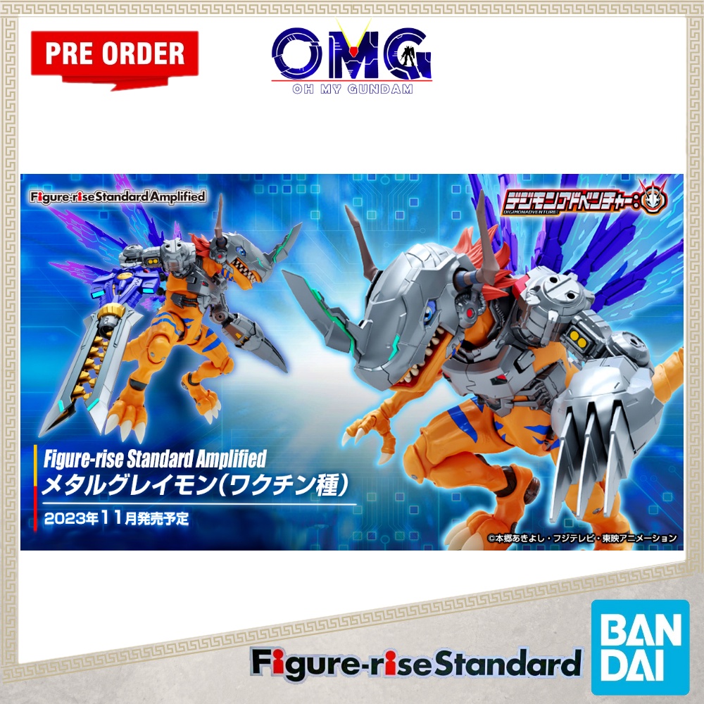 Omgpo Nov 2023 Bandai Figure Rise Standard Amplified Metalgreymon Vaccine 65718 Metal Greymon 7077