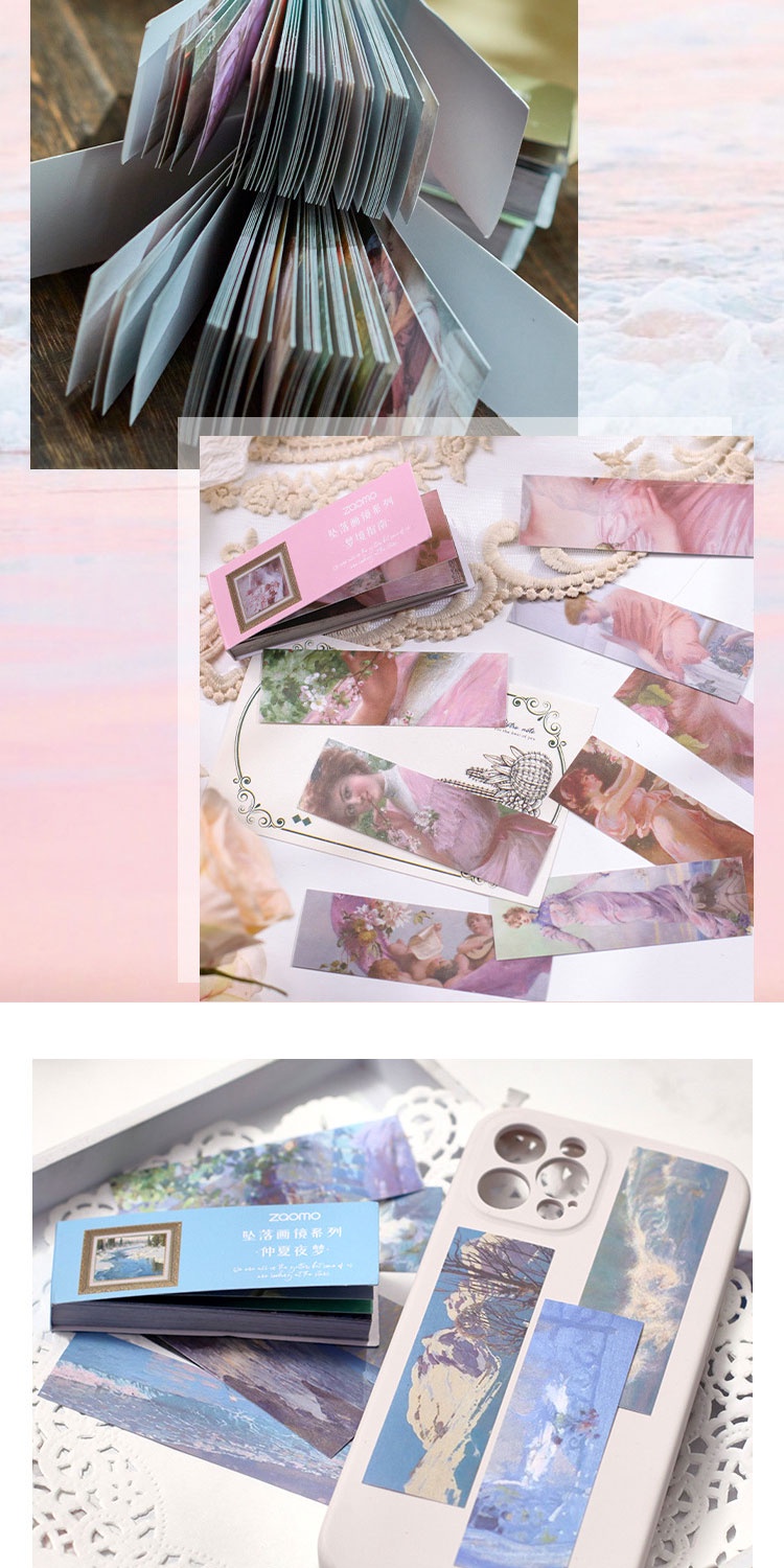 Journamm 50pcs/pack Painting Style Scenery Stickers Book DIY ...