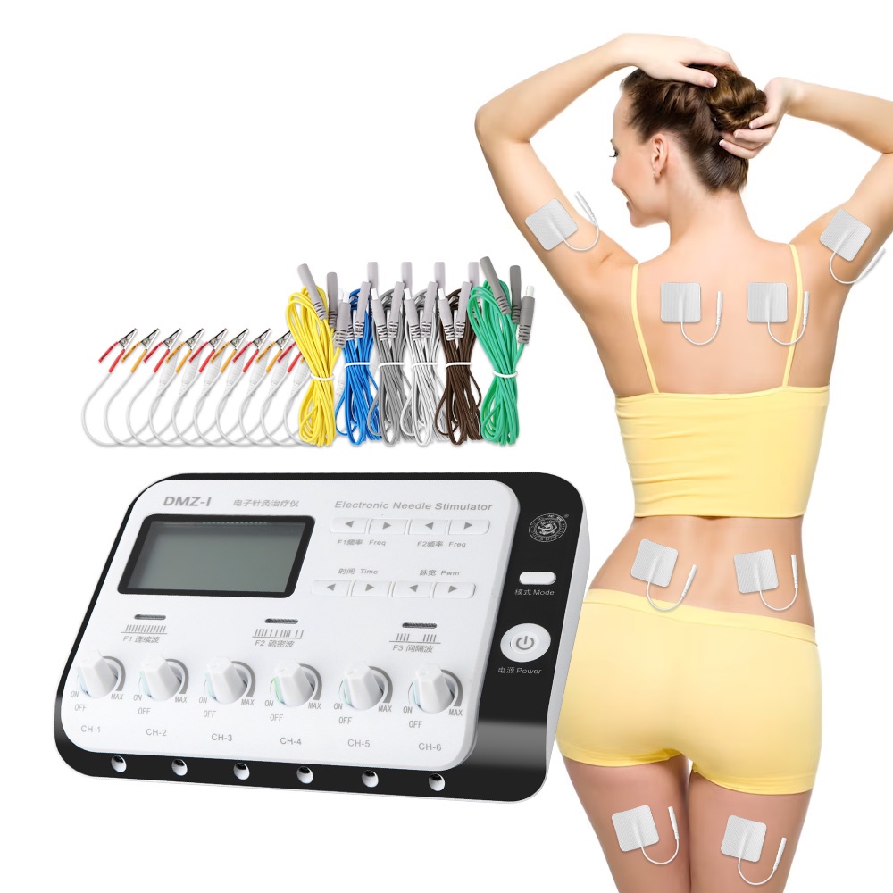 6 Channel TENS Unit Muscle Stimulator Machine Russian Waves EMS TENS ...
