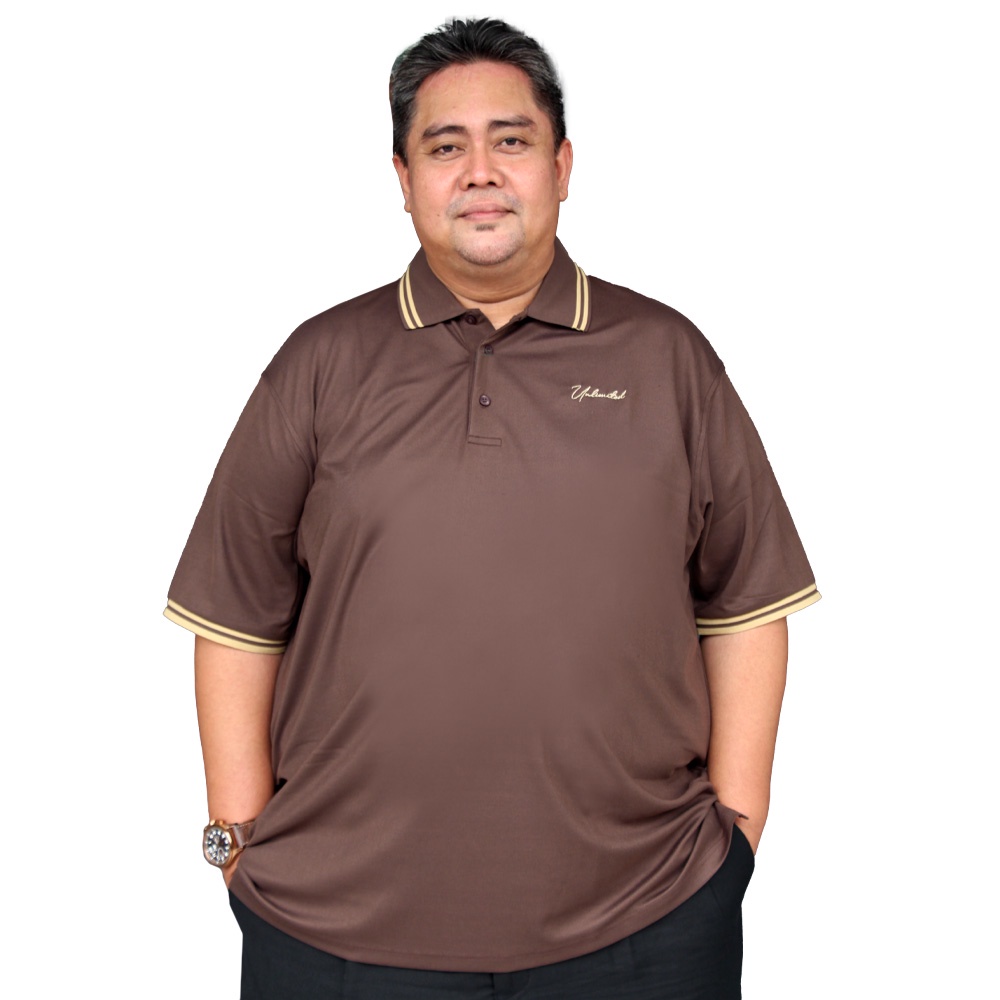 ULMT UNLIMITED Extra Large Polo T-Shirt ULMT200004C39 Brown Plus Size ...