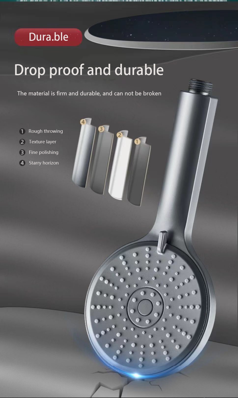 5 Modes Shower Head Adjustable High Pressure Water Saving Shower Head ...
