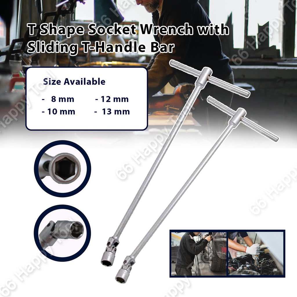 TType Socket Wrench Universal Joint Sliding THandle Bar Flexible