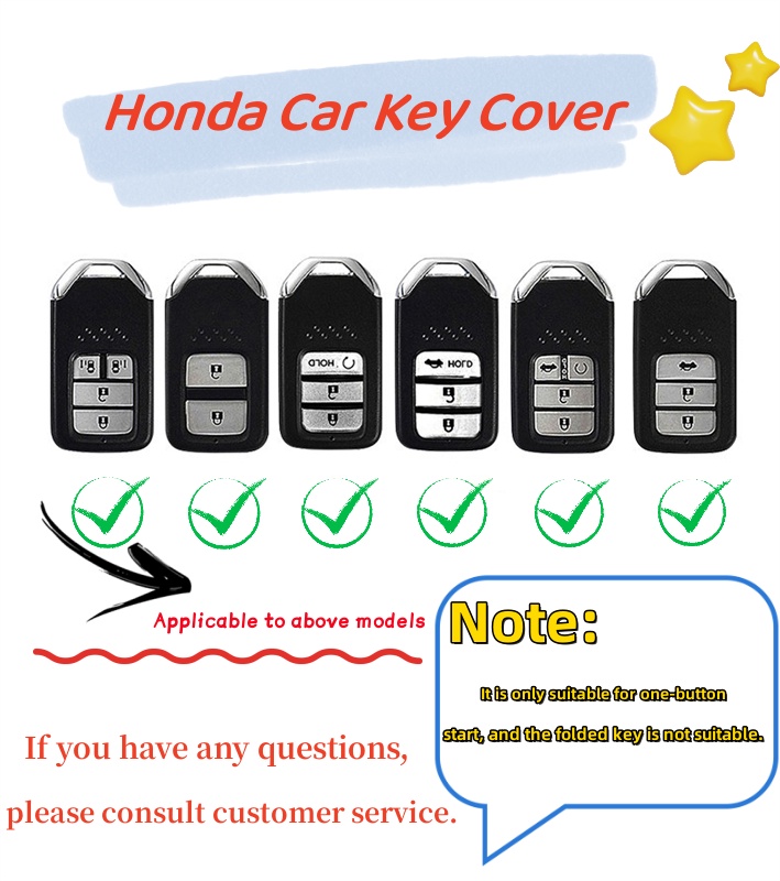 Replacement Car Key Shell Case – For Honda Accord, CRV, Pilot, Civic 2003-2013, 2/3/4 Button Remote Cover